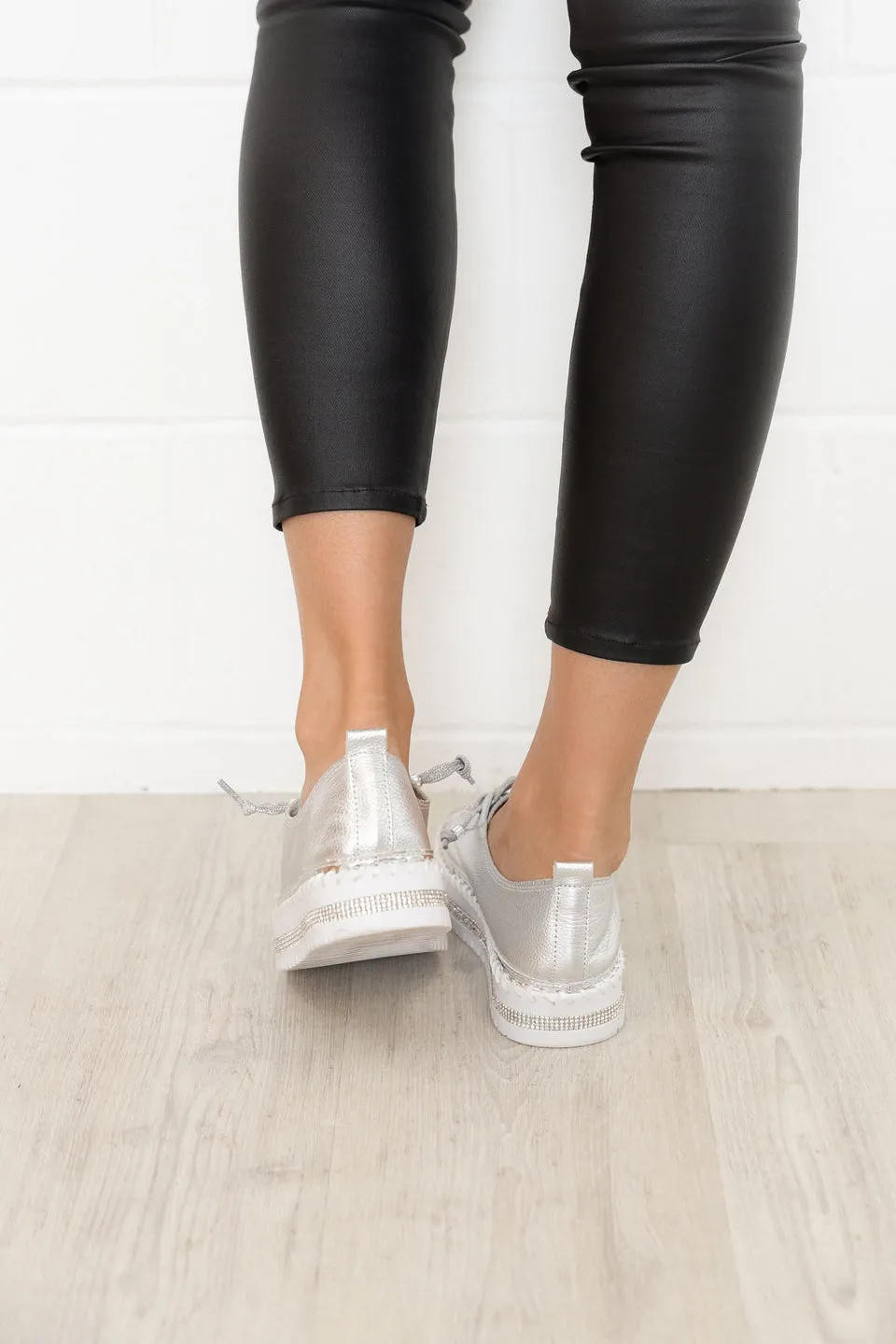 🔥 Sommerspecial 🔥SNEAKERS AUS DIAMOND SILVER LEDER