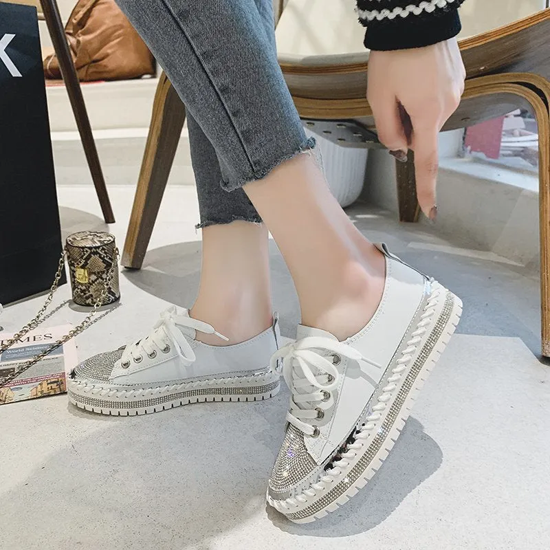 🔥 Sommerspecial 🔥SNEAKERS AUS DIAMOND SILVER LEDER