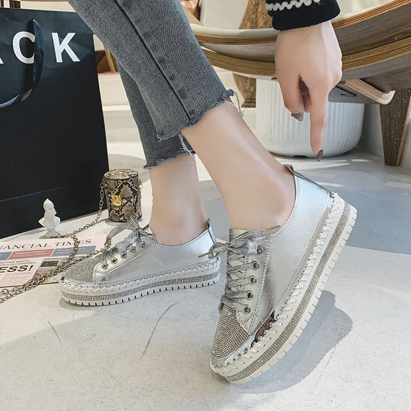 🔥 Sommerspecial 🔥SNEAKERS AUS DIAMOND SILVER LEDER