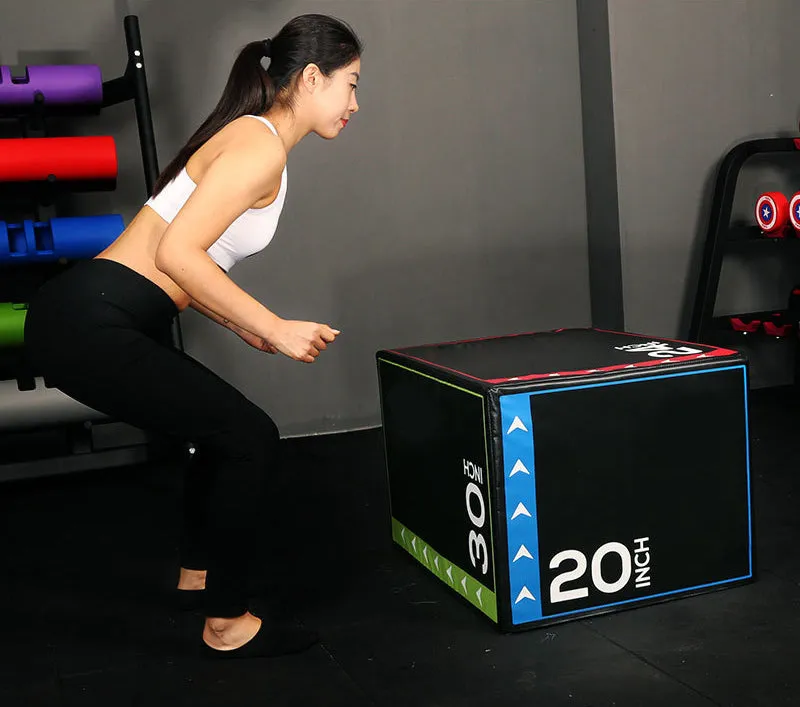 3 in 1 - 20"x24"x30" Foam Plyometric Box Jumping Exercise