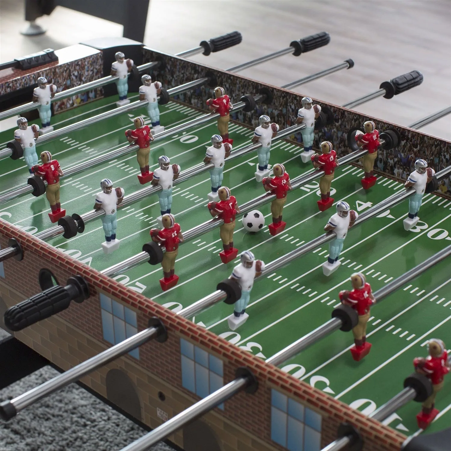 4-Ft Foosball Table with Detailed Football Stadium Graphics