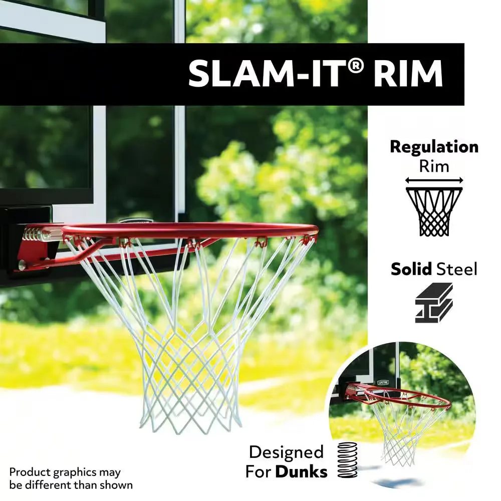48 In. Polycarbonate Adjustable Portable Basketball Hoop