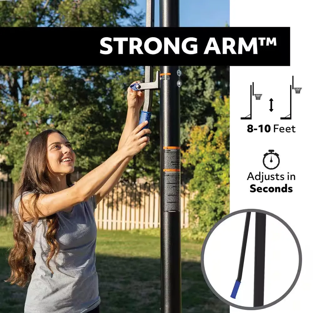 48 In. Polycarbonate Adjustable Portable Basketball Hoop