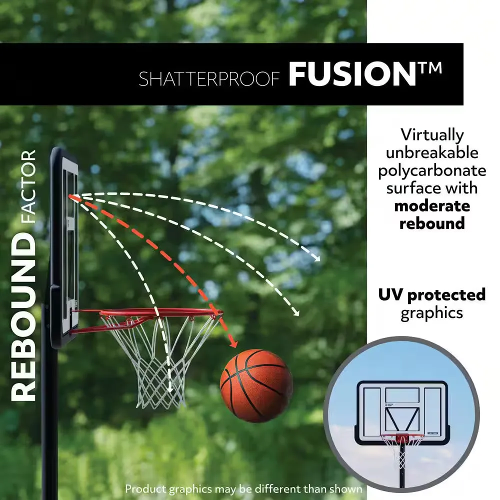 48 In. Polycarbonate Adjustable Portable Basketball Hoop