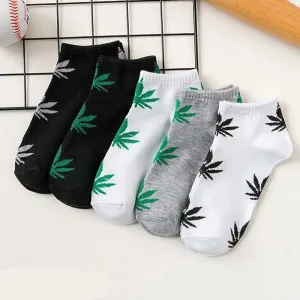 5 Pairs Maple Leaf Men's Short Socks