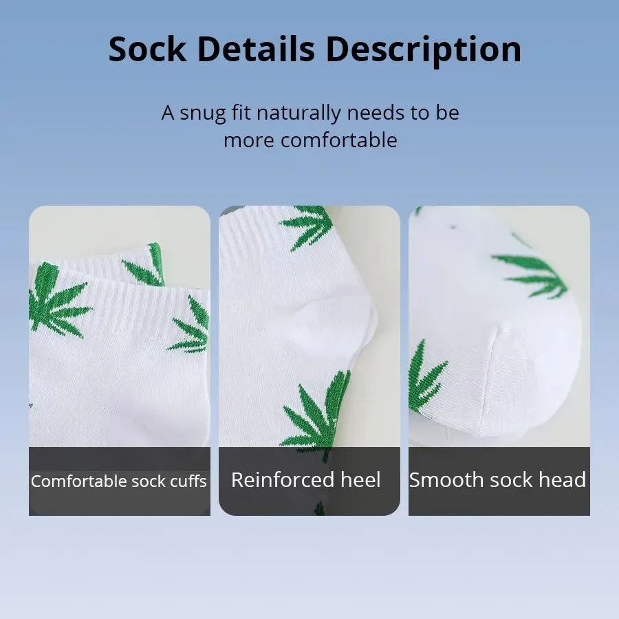 5 Pairs Maple Leaf Men's Short Socks