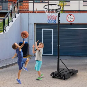 8.5-10ft Adjustable Basketball Hoop Goal with Fillable Base Wheel