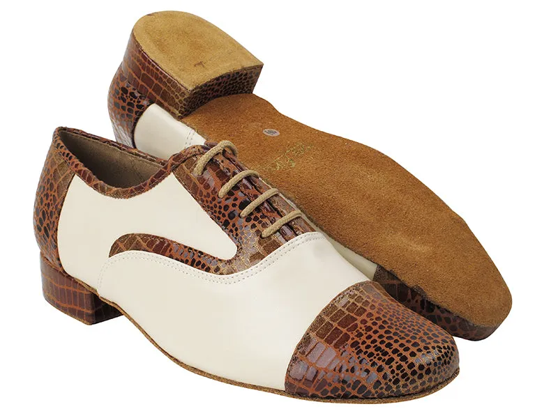 916102 304 Brown Snake_F_B_15 Creamy White Leather_M