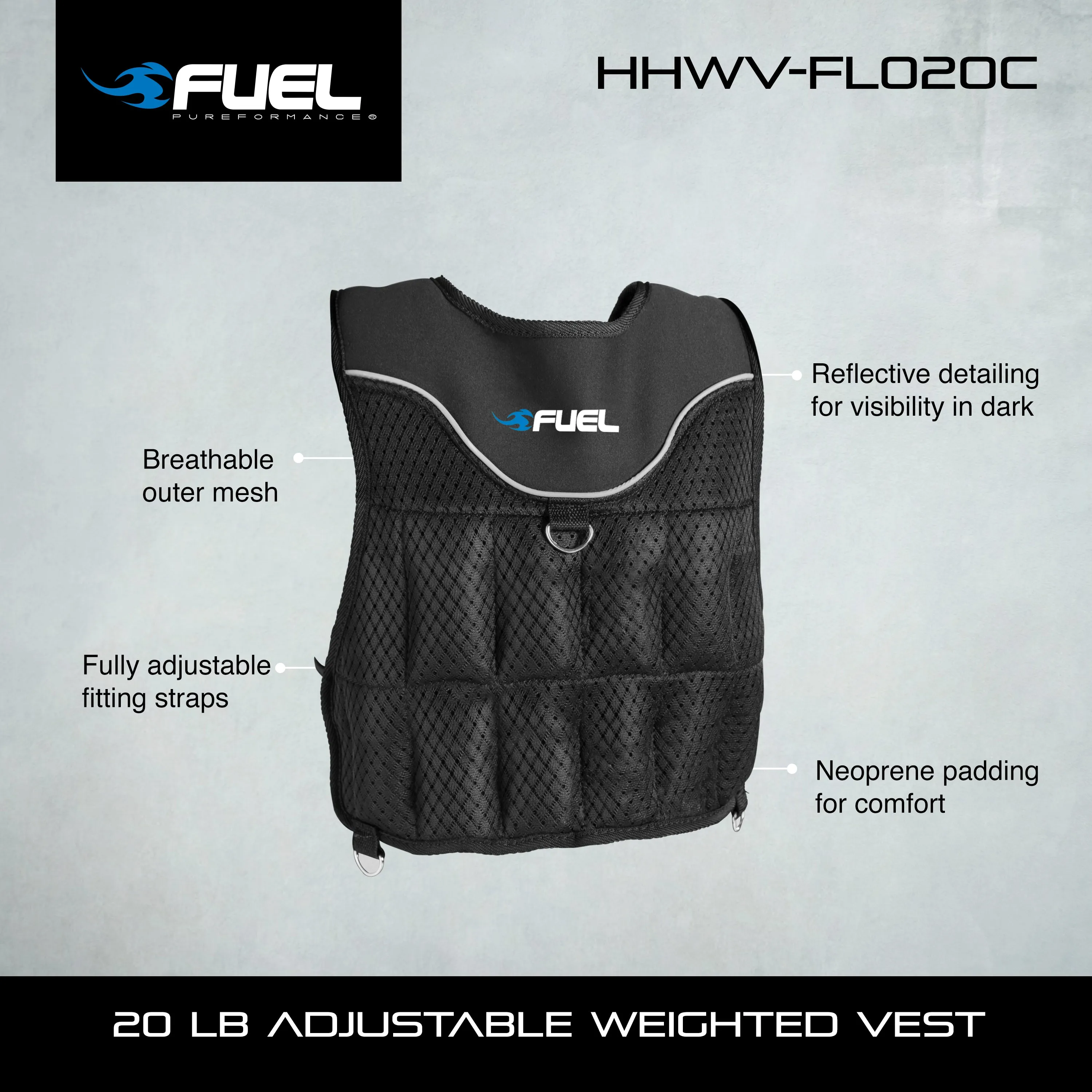 Adjustable Weighted Vest 20 Lb.
