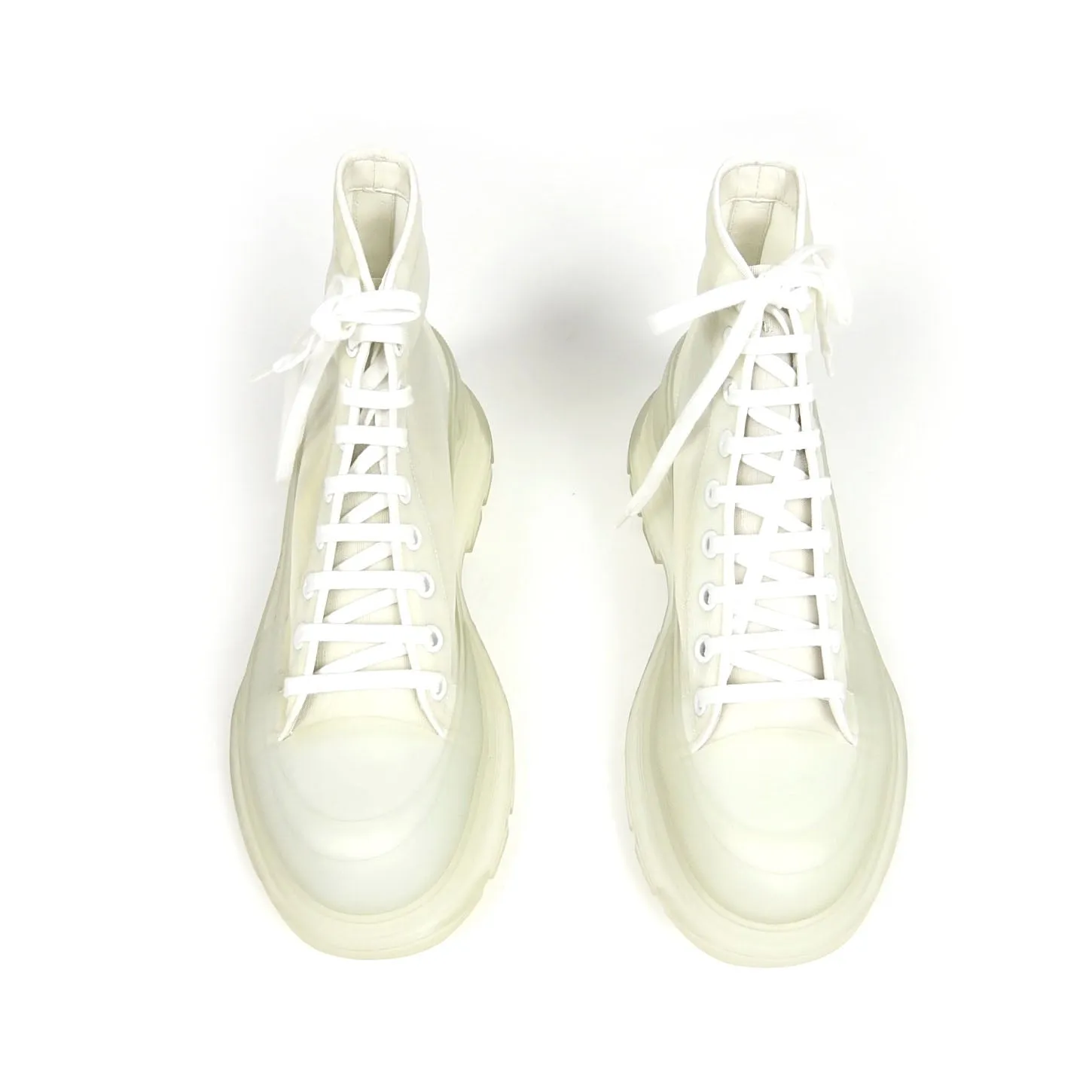 Alexander McQueen Off-White Mesh Tread Slick High Sneakers Size 43
