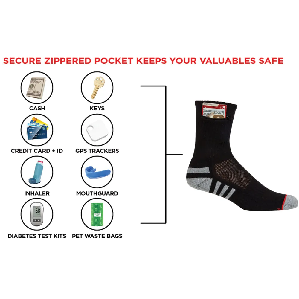 Ankle Pocket Socks, White