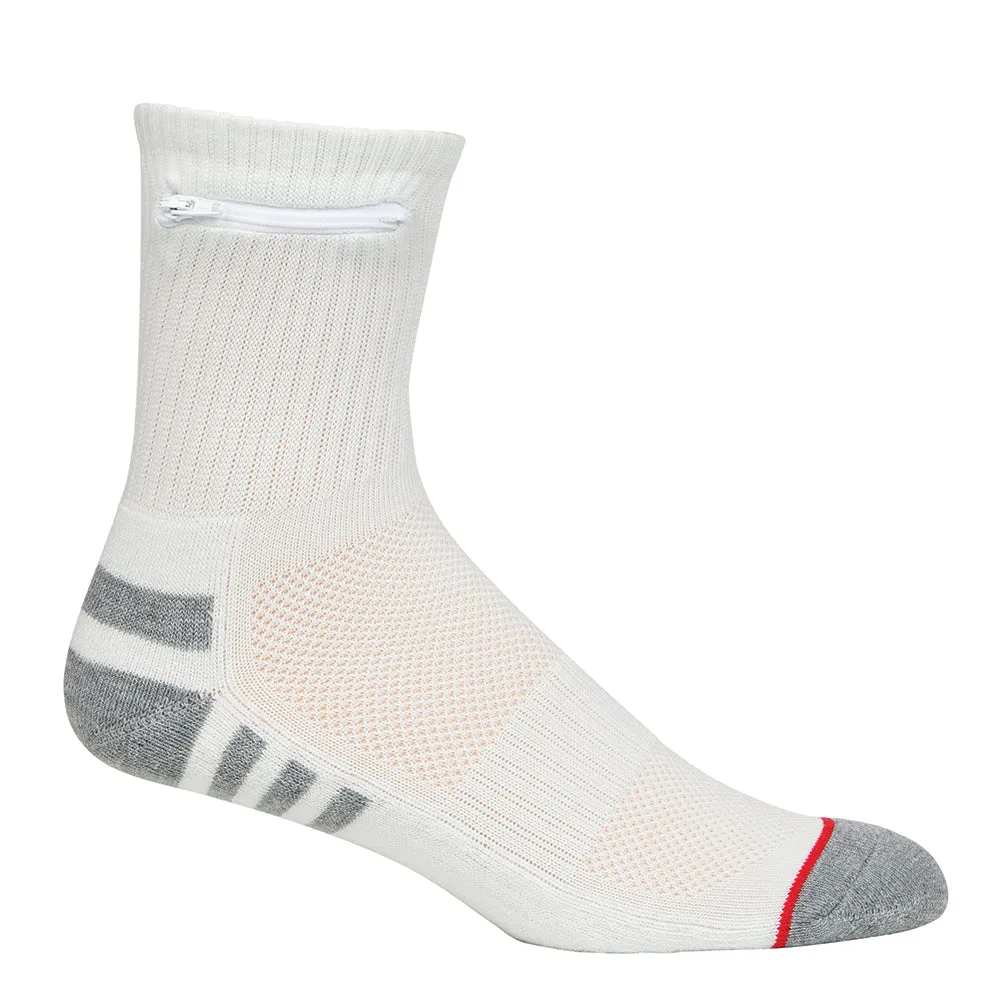 Ankle Pocket Socks, White