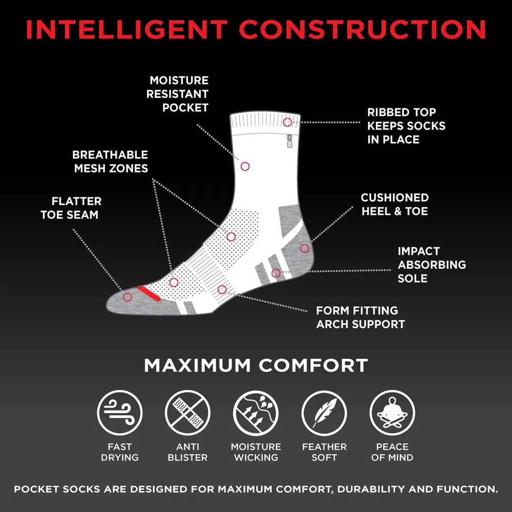 Ankle Pocket Socks, White
