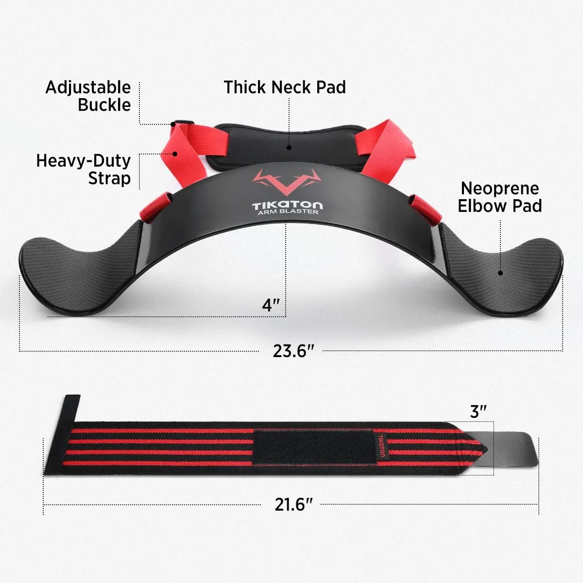 Arm Blaster with Wrist Wraps for Biceps & Triceps, Adjustable