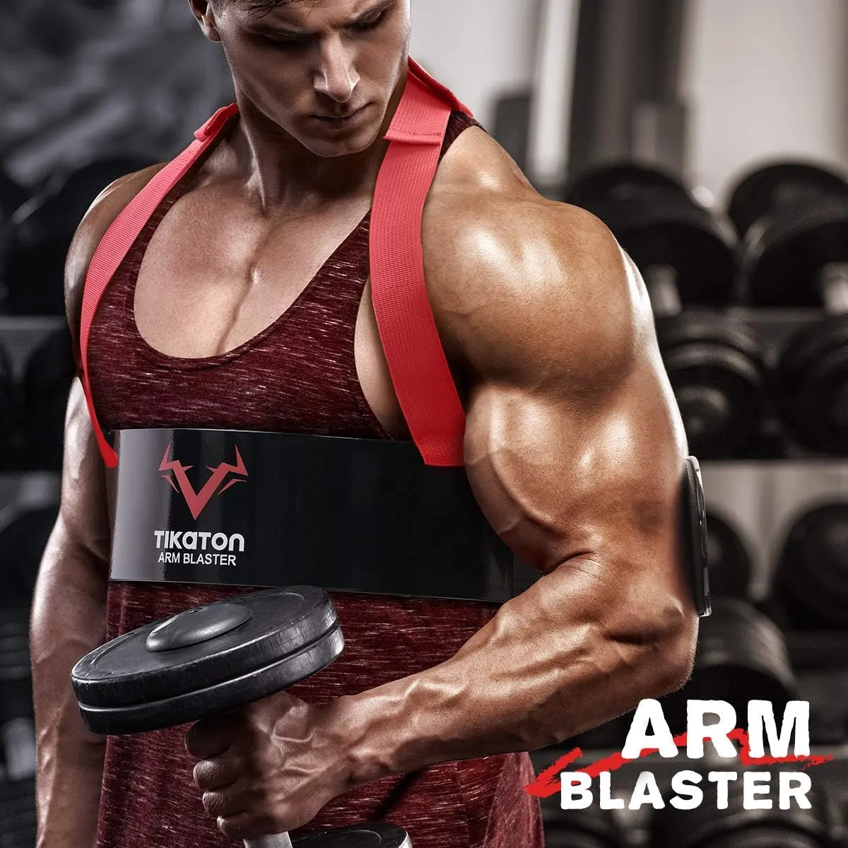 Arm Blaster with Wrist Wraps for Biceps & Triceps, Adjustable