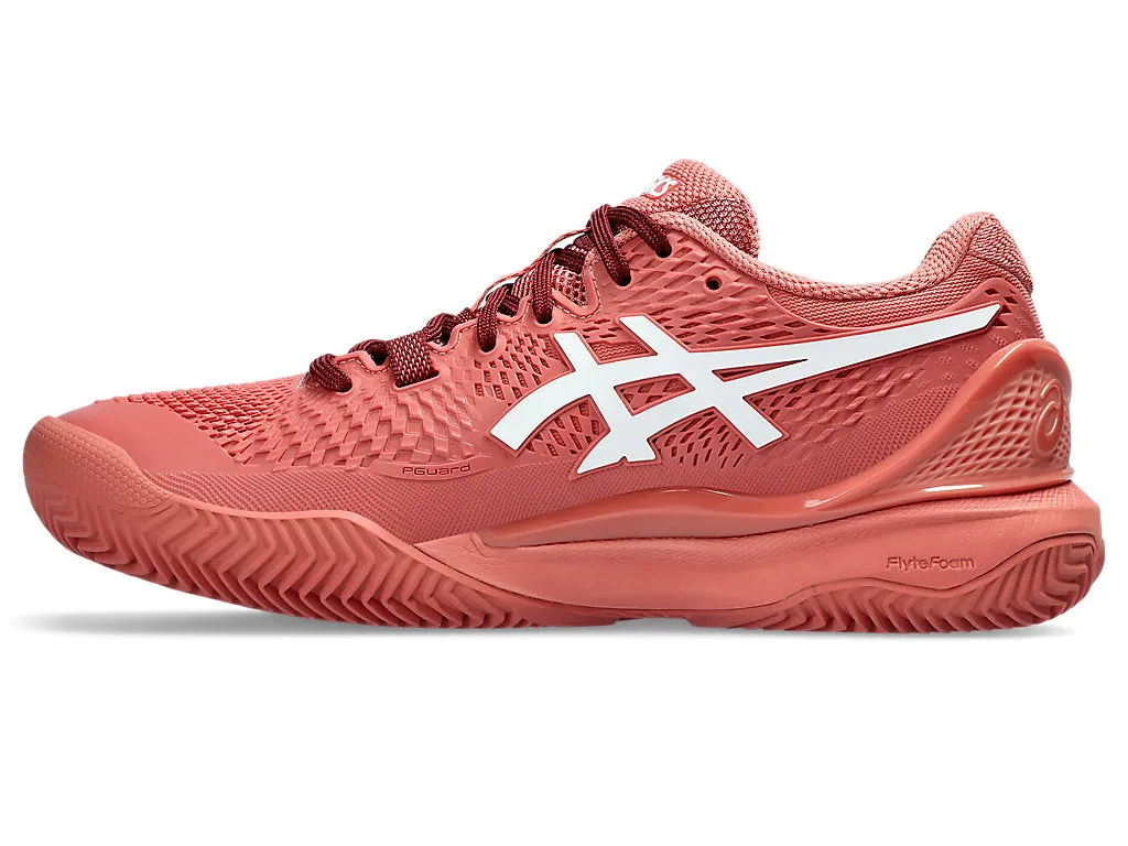 Asics Women's GEL-RESOLUTION 9 CLAY CPS Shoes in Light Garnet/White