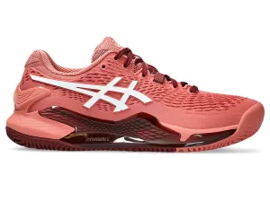 Asics Women's GEL-RESOLUTION 9 CLAY CPS Shoes in Light Garnet/White
