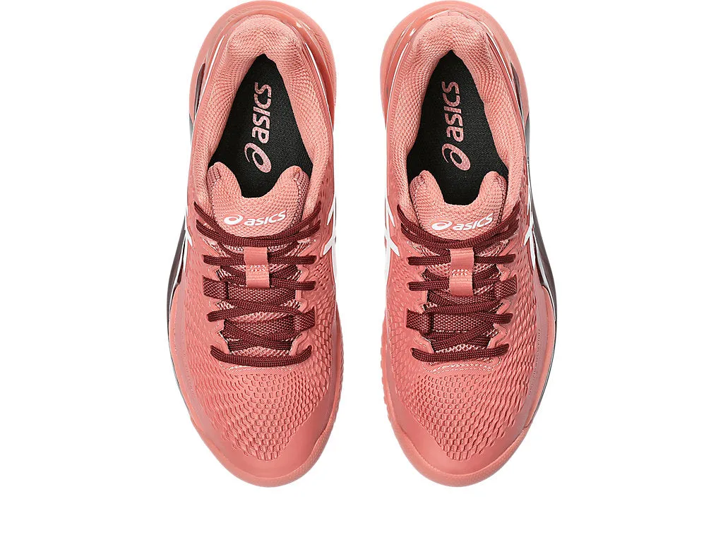 Asics Women's GEL-RESOLUTION 9 CLAY CPS Shoes in Light Garnet/White