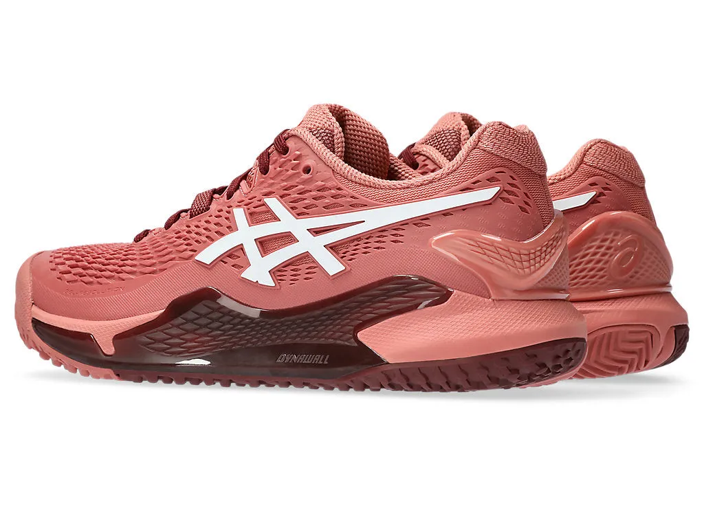 Asics Women's GEL-RESOLUTION 9 CLAY CPS Shoes in Light Garnet/White