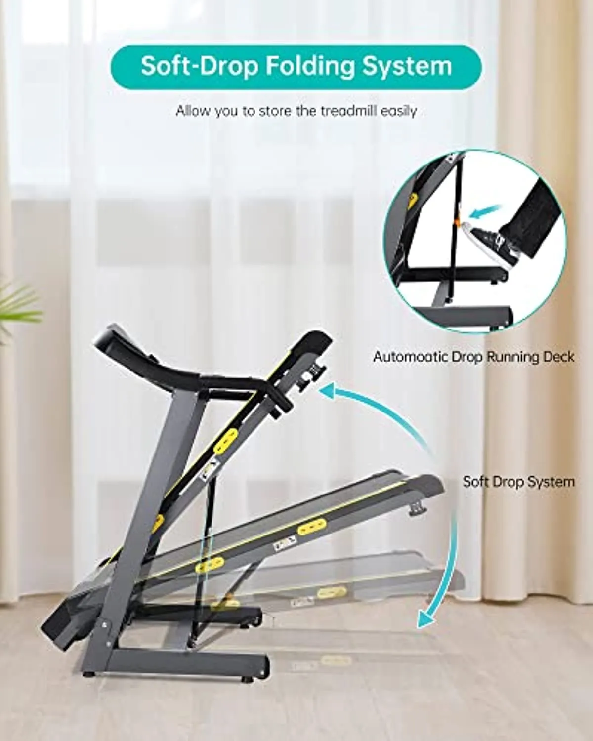 Auto Incline Treadmill Folding Treadmill Electric Treadmill for HomeWorkout Running Machine with 12-Level Automatic Incline Adjustment & Pre-Set Training Programs Large LCD Display