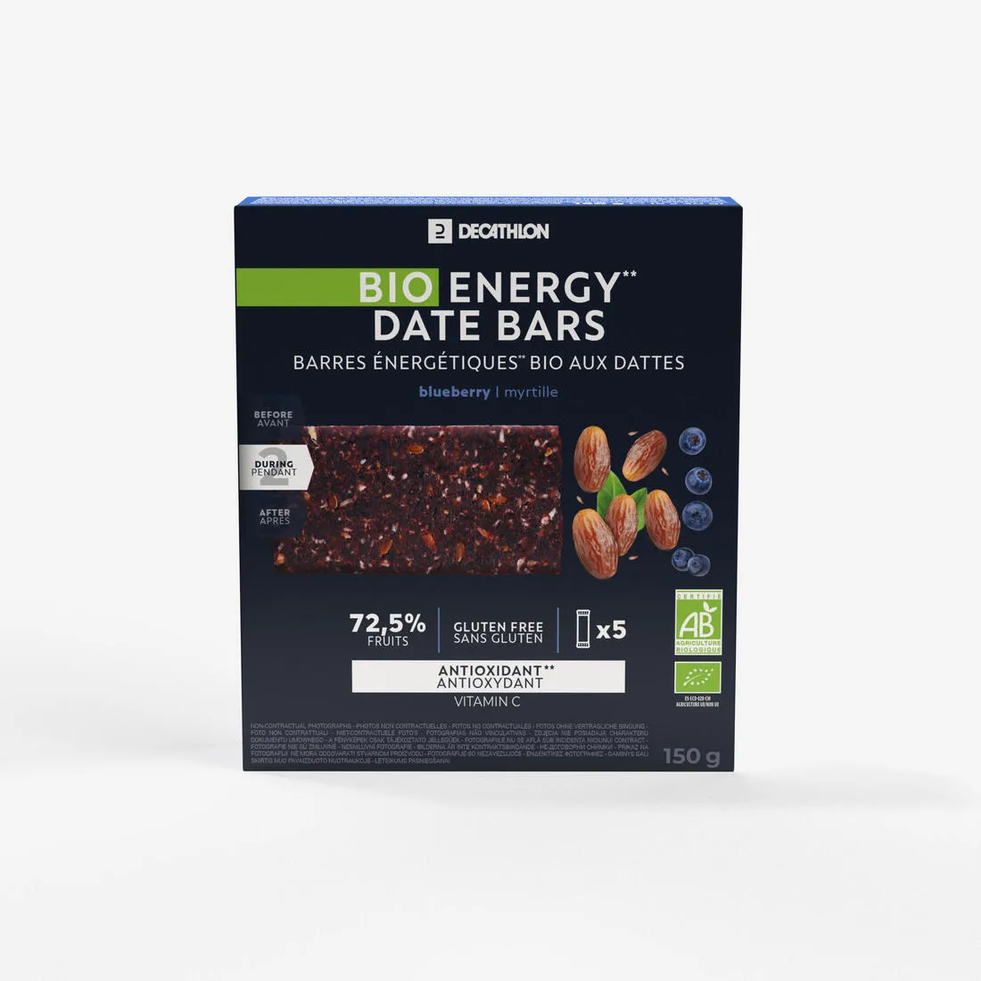 Barres de dattes énergétiques bio et sans gluten cacao x6