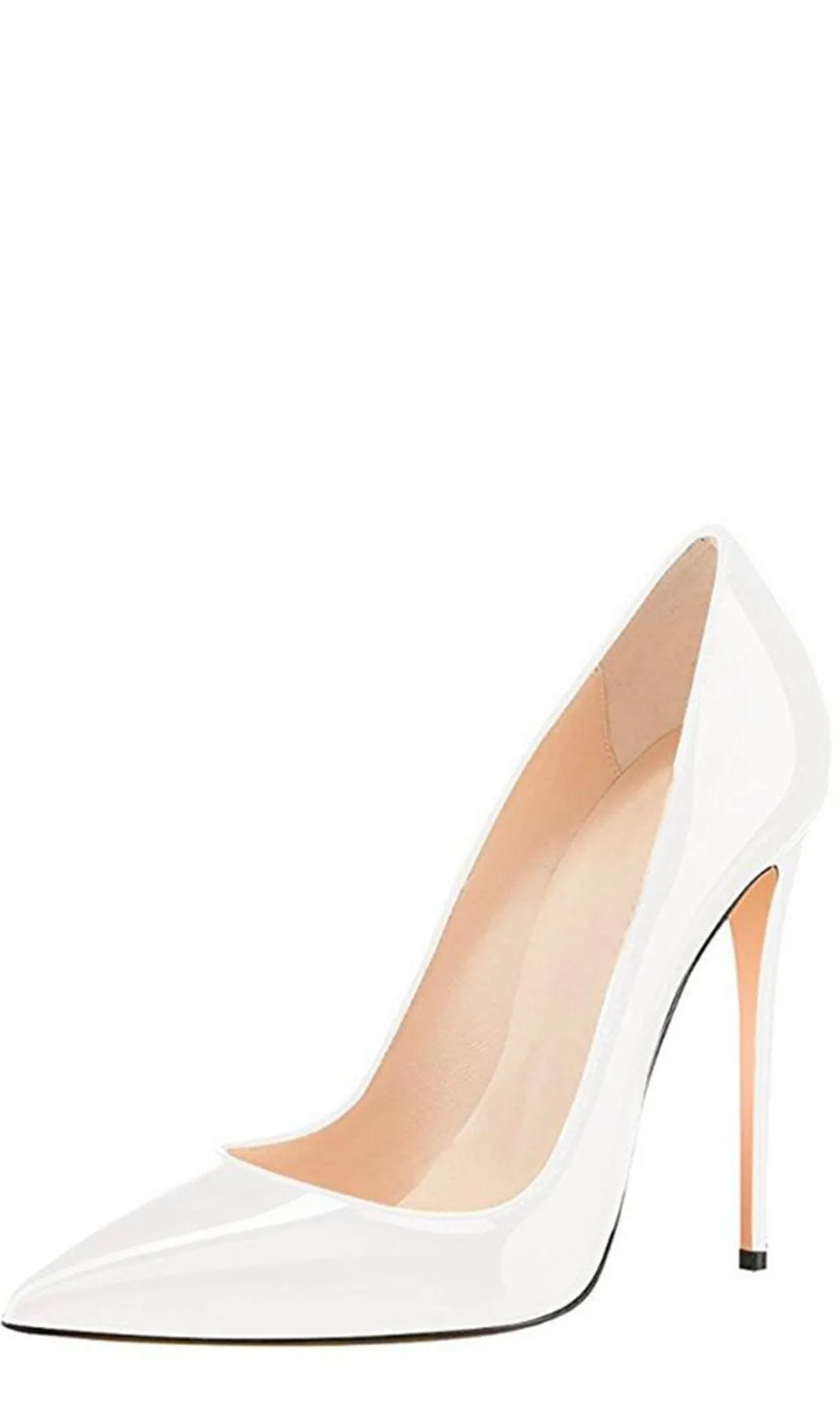BerryBetty - WHITE STILETTO HIGH HEEL SHOES