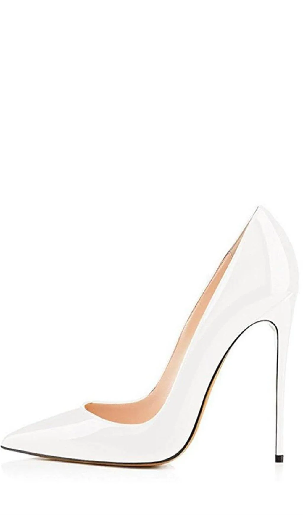 BerryBetty - WHITE STILETTO HIGH HEEL SHOES