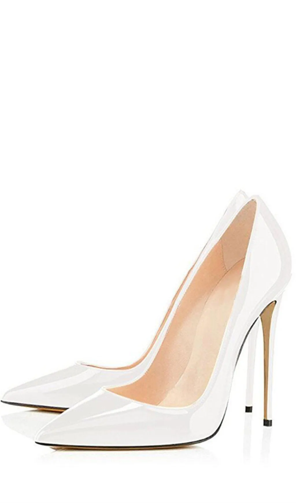 BerryBetty - WHITE STILETTO HIGH HEEL SHOES