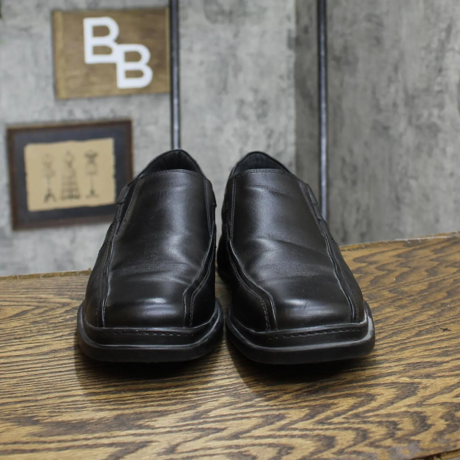 Bostonian Mens Nonstop Waterproof Slip On Loafer Dress Shoes Black 10M