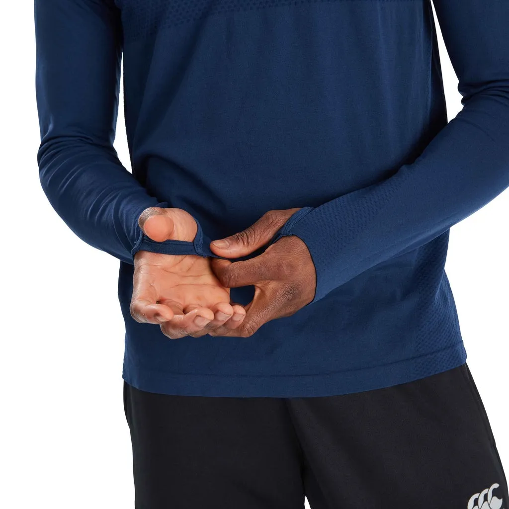 CANTERBURY SEAMLESS 1/4 ZIP TOP - NAVY