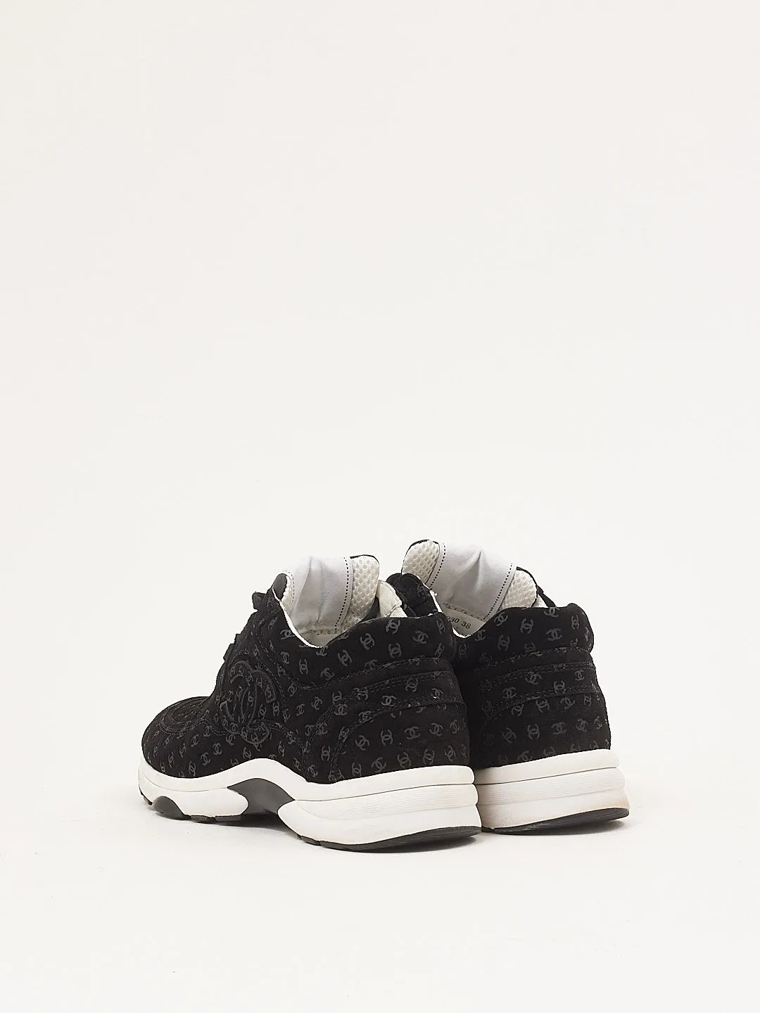 Chanel Black Suede CC Logo Sneakers - 38