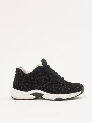 Chanel Black Suede CC Logo Sneakers - 38