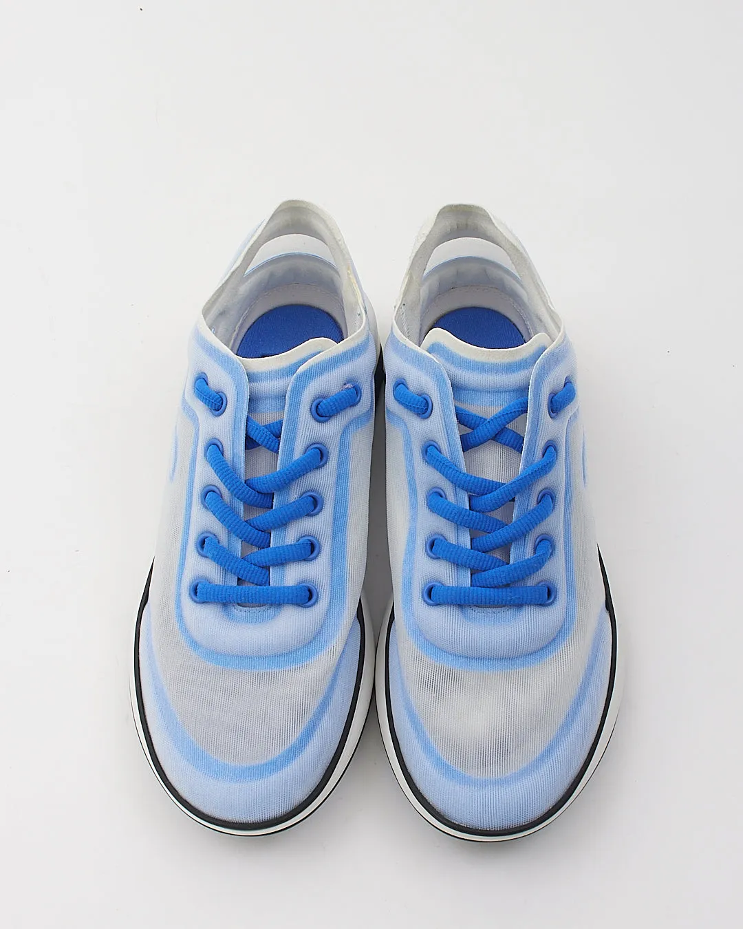 Chanel Blue Mesh/Lycra 19P CC Logo Sneakers- 38