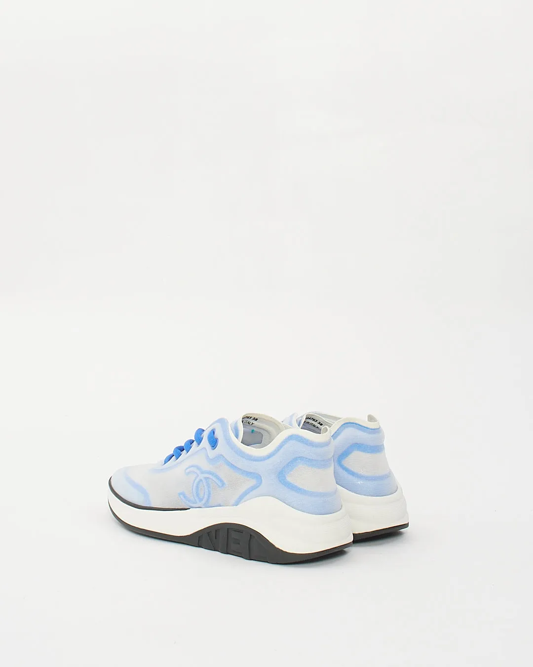 Chanel Blue Mesh/Lycra 19P CC Logo Sneakers- 38