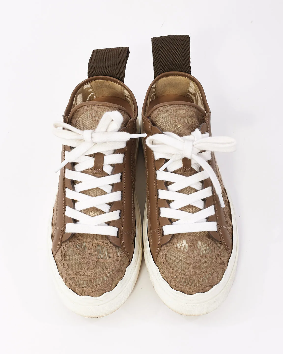 Chloé Brown Leather Lauren Sneakers - 37