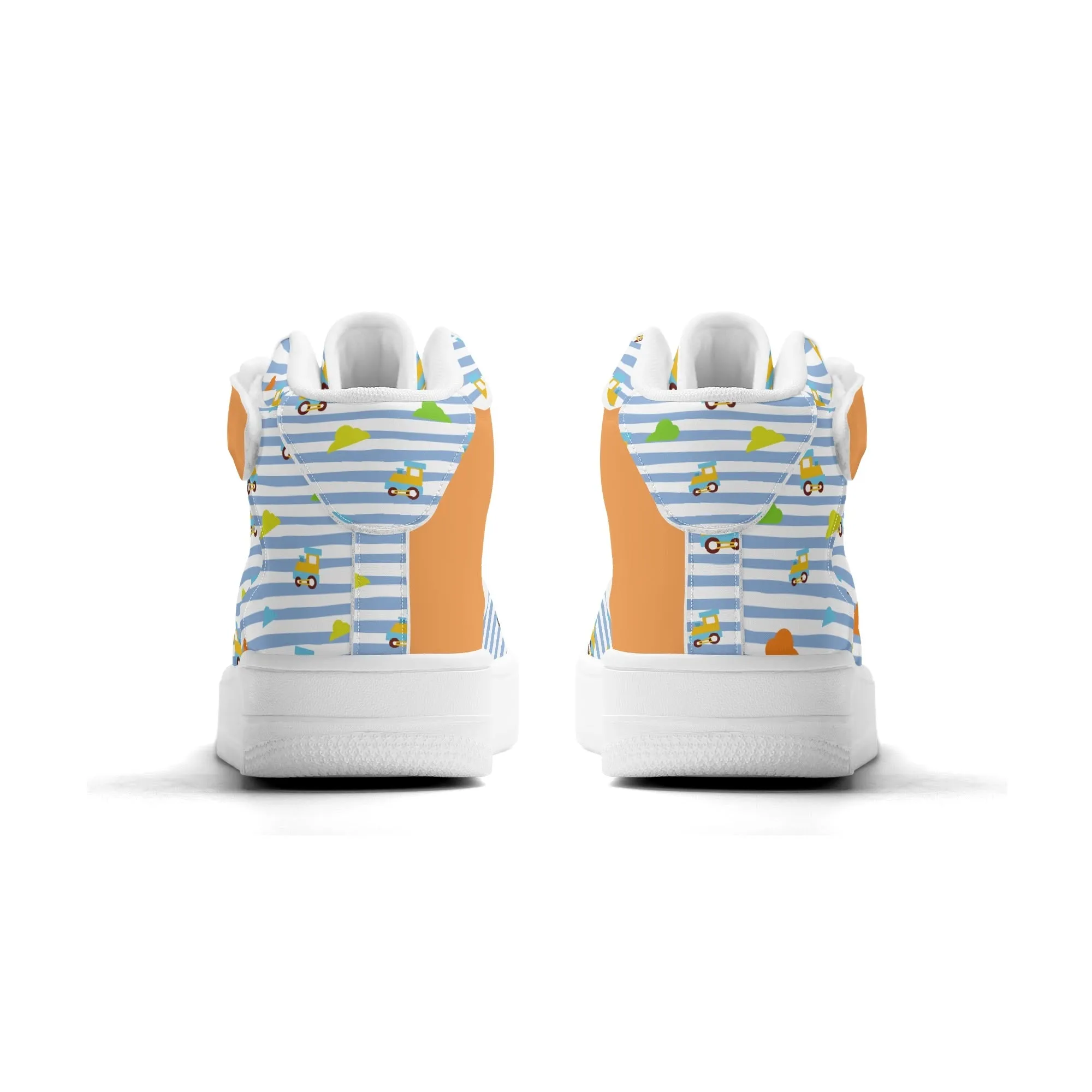 Choo-Choo Stripes Mens High Top Leather Sneakers