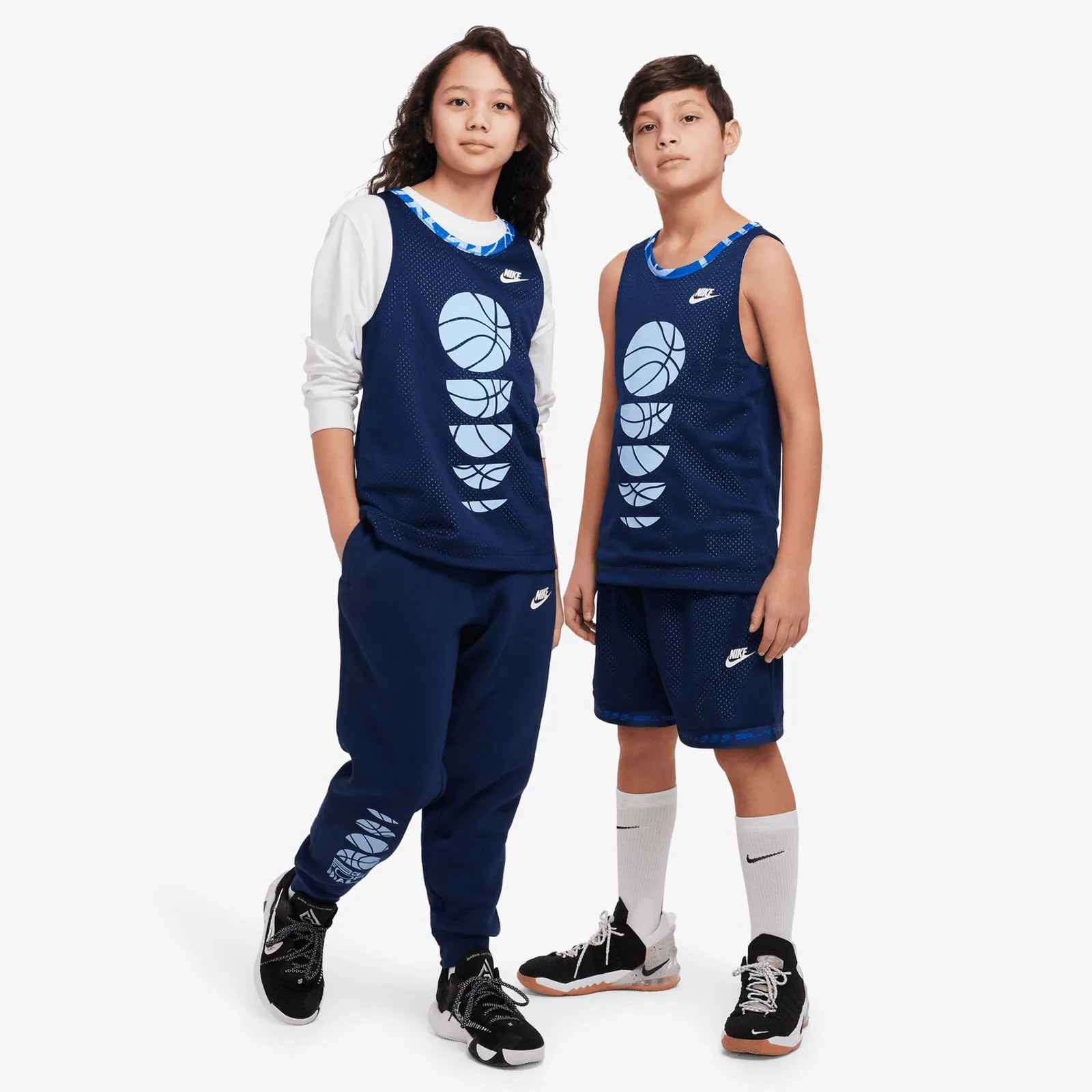 Culture of Basketball Reversible Youth Tank - Navy