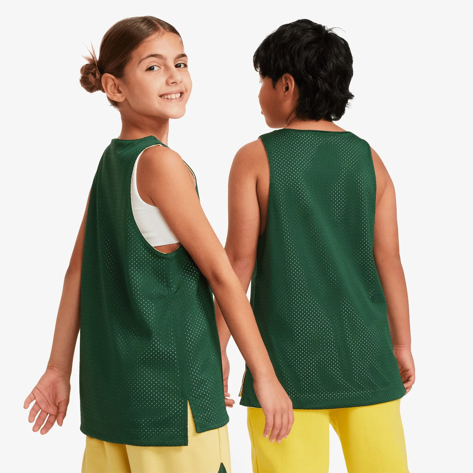 Culture of Basketball Swoosh Reversible Youth Tank - Fir/Gold