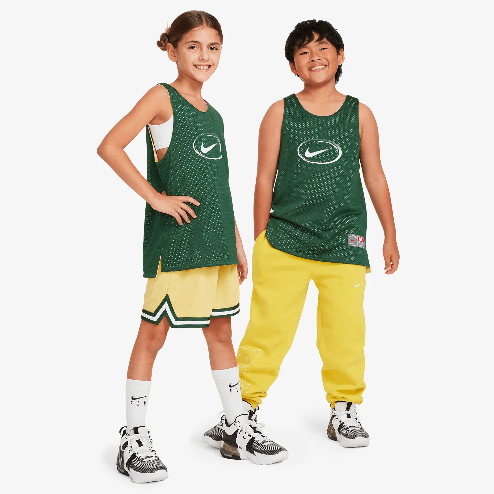 Culture of Basketball Swoosh Reversible Youth Tank - Fir/Gold