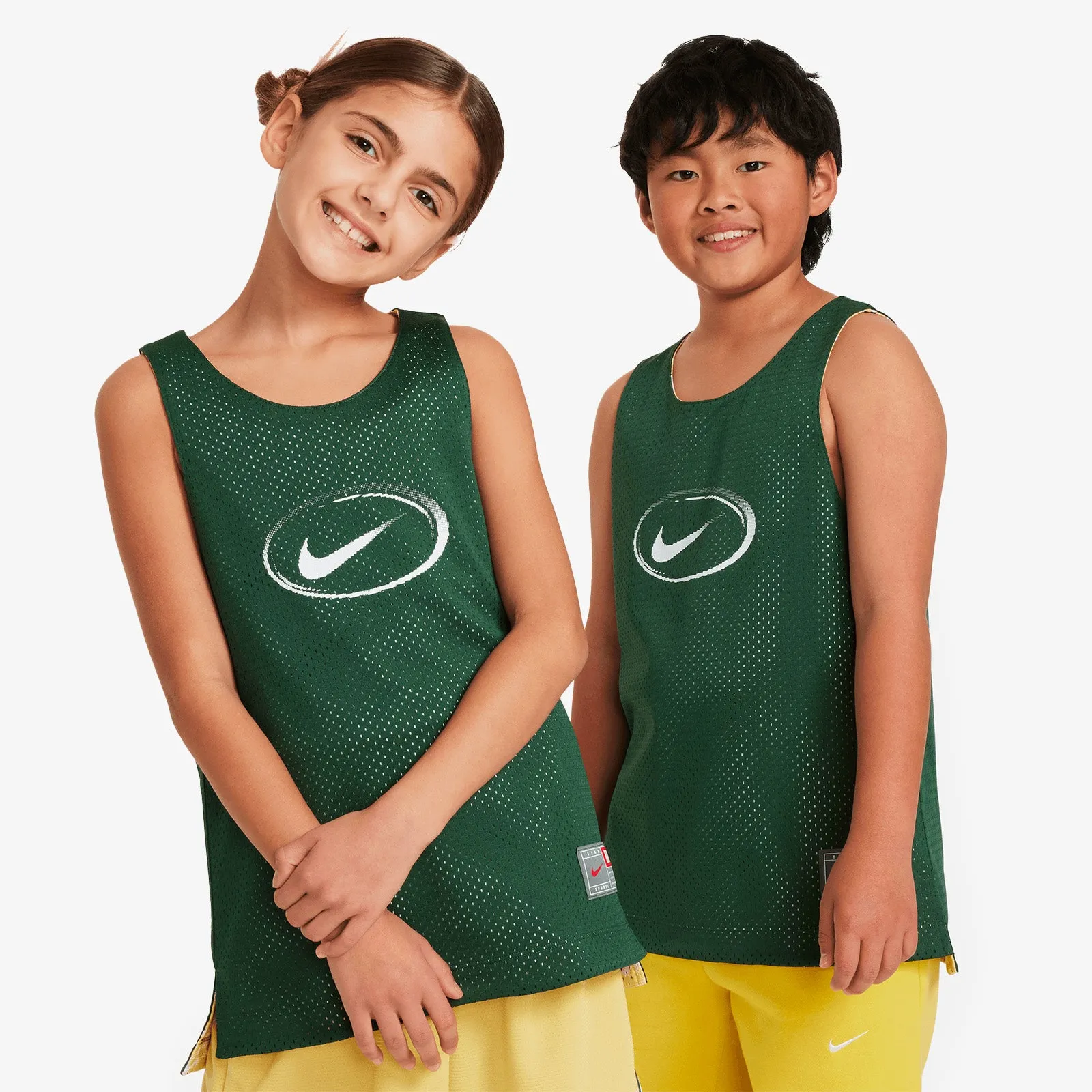 Culture of Basketball Swoosh Reversible Youth Tank - Fir/Gold
