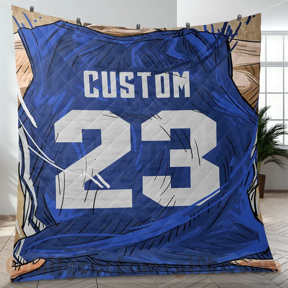 Custom Premium Quilt Blanket North Carolina Jersey Basketball Personalized Quilt Gifts for Her & Him