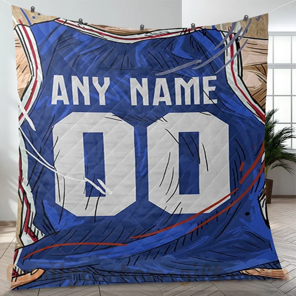 Custom Premium Quilt Blanket Philadelphia Jersey Basketball Personalized Quilt Gifts for Her & Him