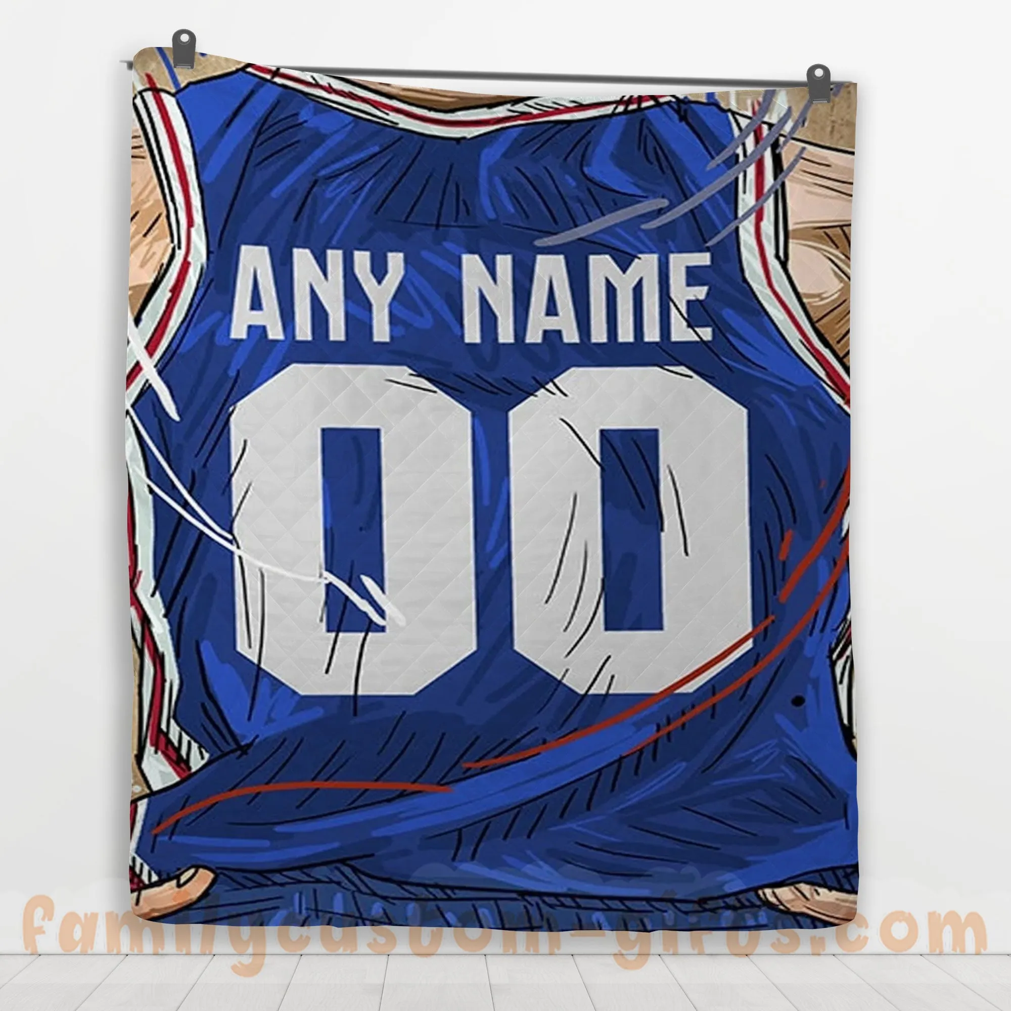 Custom Premium Quilt Blanket Philadelphia Jersey Basketball Personalized Quilt Gifts for Her & Him