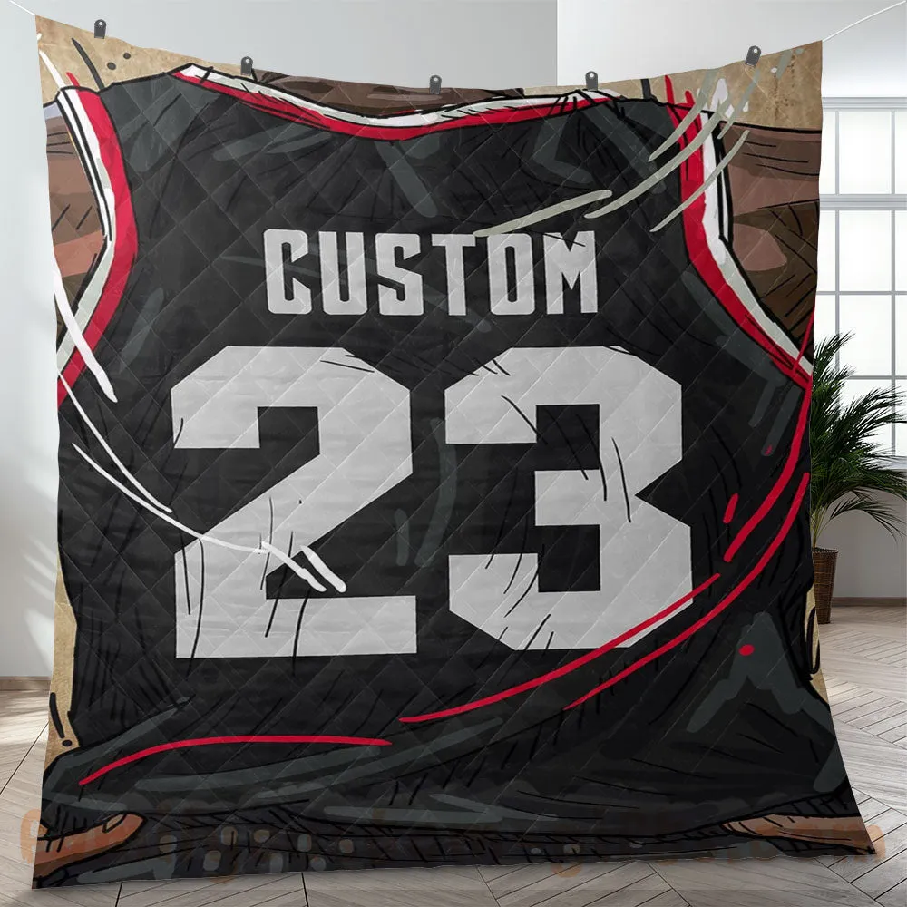 Custom Premium Quilt Blanket Portland Jersey Basketball Personalized Quilt Gifts for Her & Him