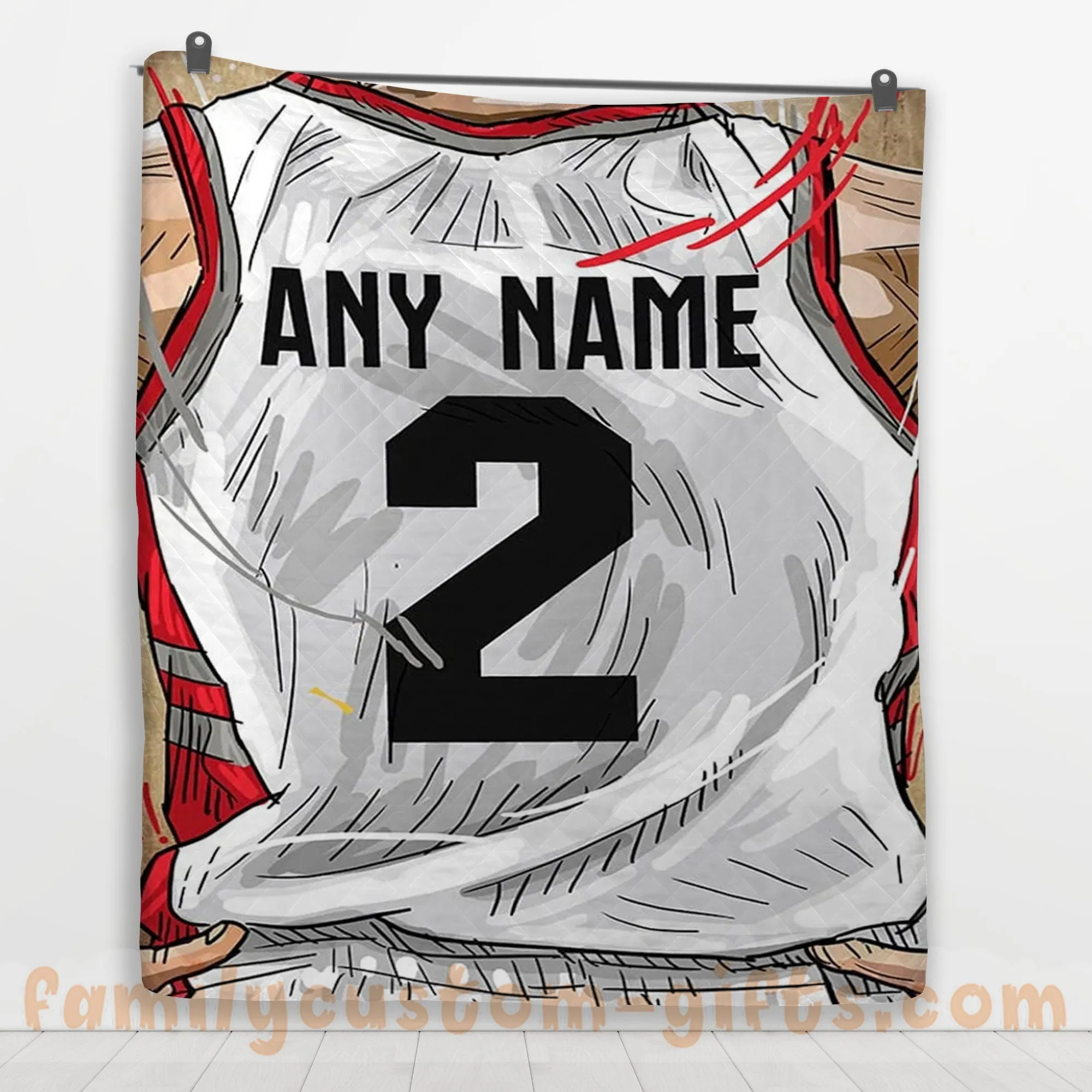 Custom Premium Quilt Blanket Toronto Jersey Basketball Personalized Quilt Gifts for Her & Him