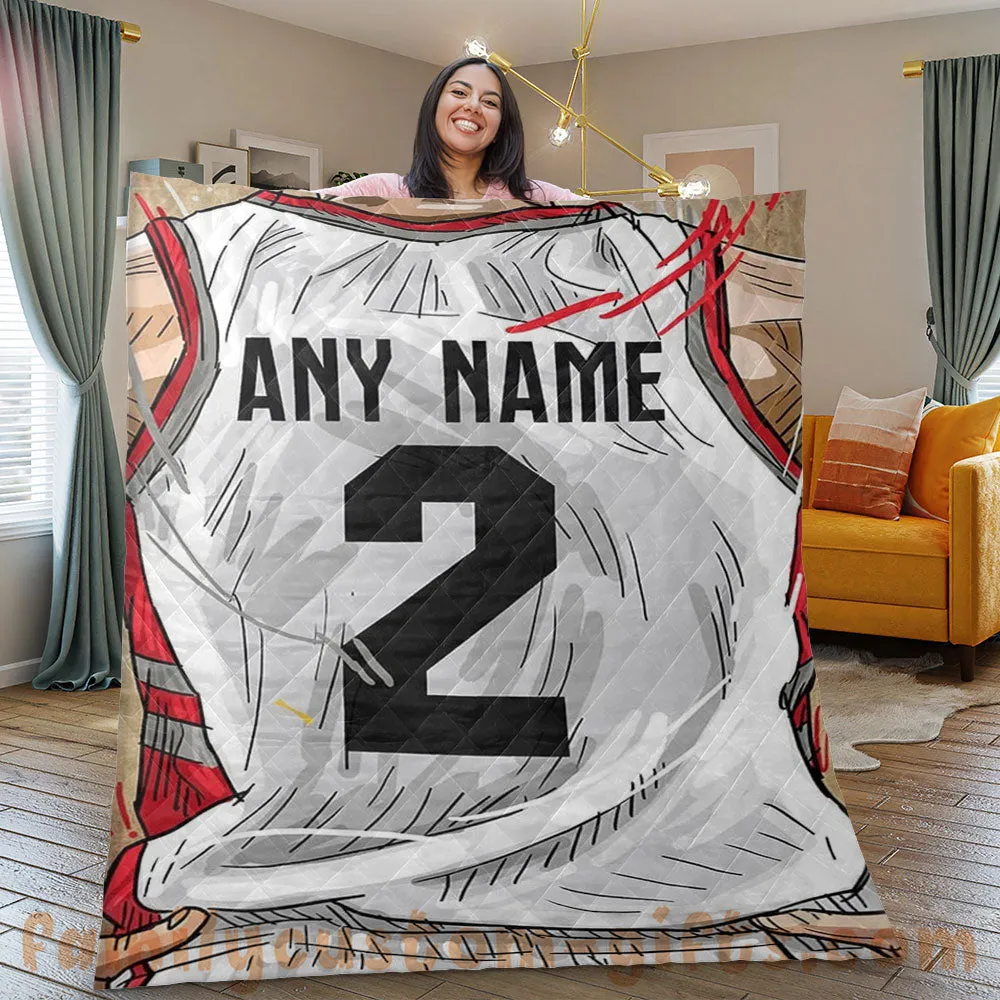 Custom Premium Quilt Blanket Toronto Jersey Basketball Personalized Quilt Gifts for Her & Him