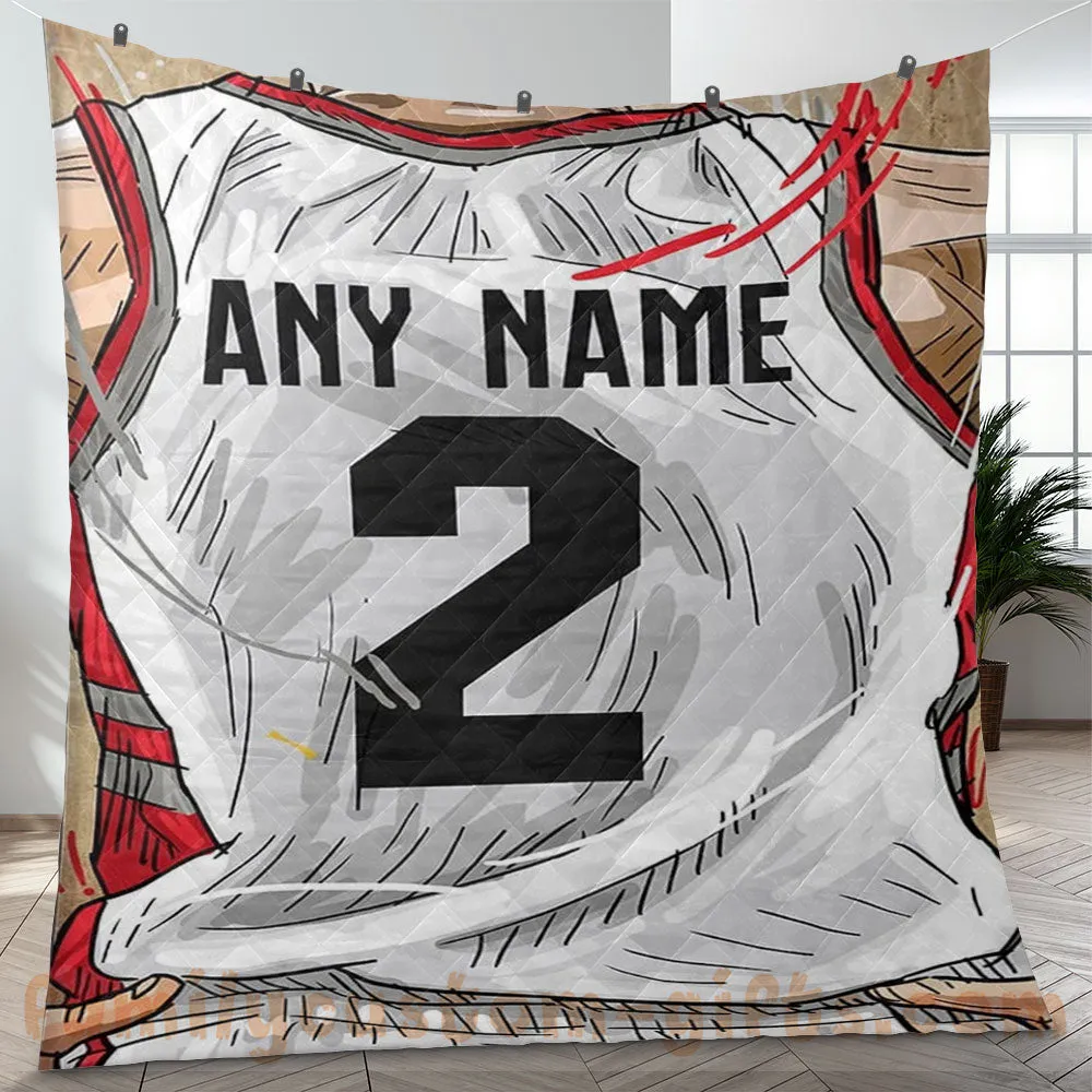Custom Premium Quilt Blanket Toronto Jersey Basketball Personalized Quilt Gifts for Her & Him