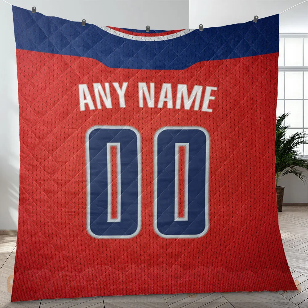Custom Premium Quilt Blanket Washington Jersey Basketball Personalized Quilt Gifts for Her & Him