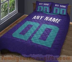 Custom Quilt Sets Charlotte Jersey Personalized Basketball Premium Quilt Bedding for Men Women