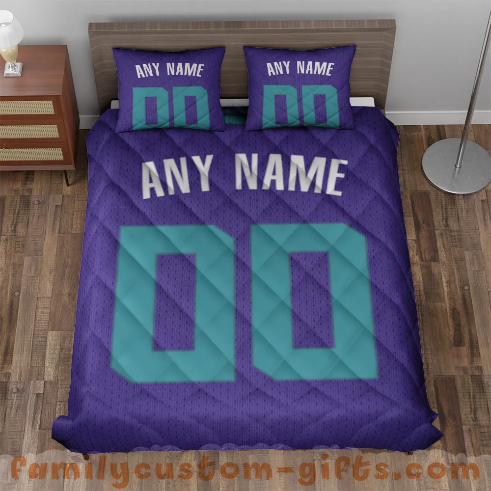 Custom Quilt Sets Charlotte Jersey Personalized Basketball Premium Quilt Bedding for Men Women
